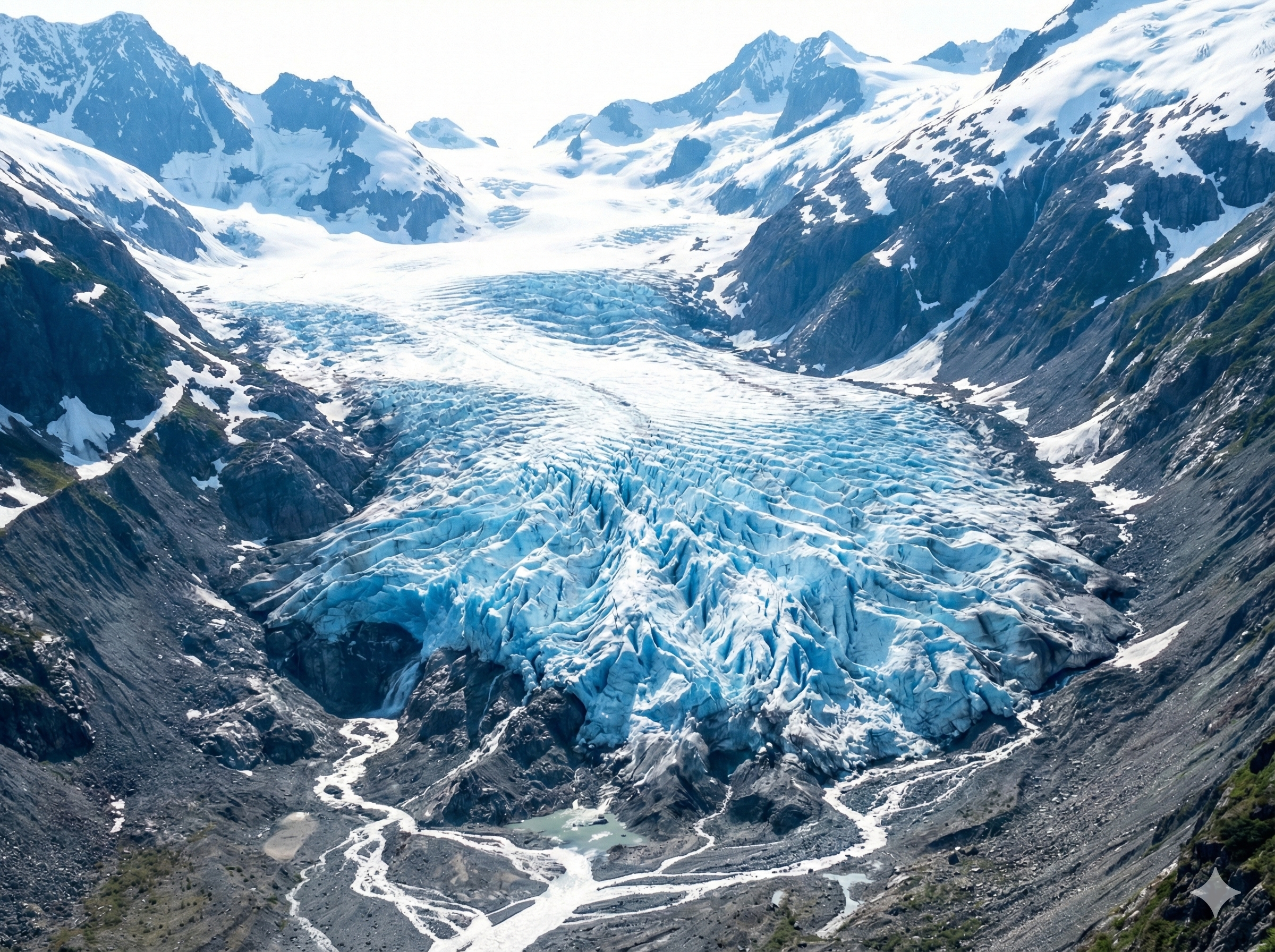 Gletsjer in een bergdal